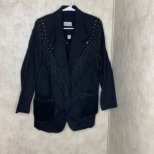 Vintage David David western fringe rhinestone women’s Jacket size medium